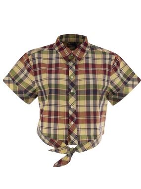 Polo Ralph Lauren Plaid Tie-Front Short-Sleeve Shirt Size 4 NWT